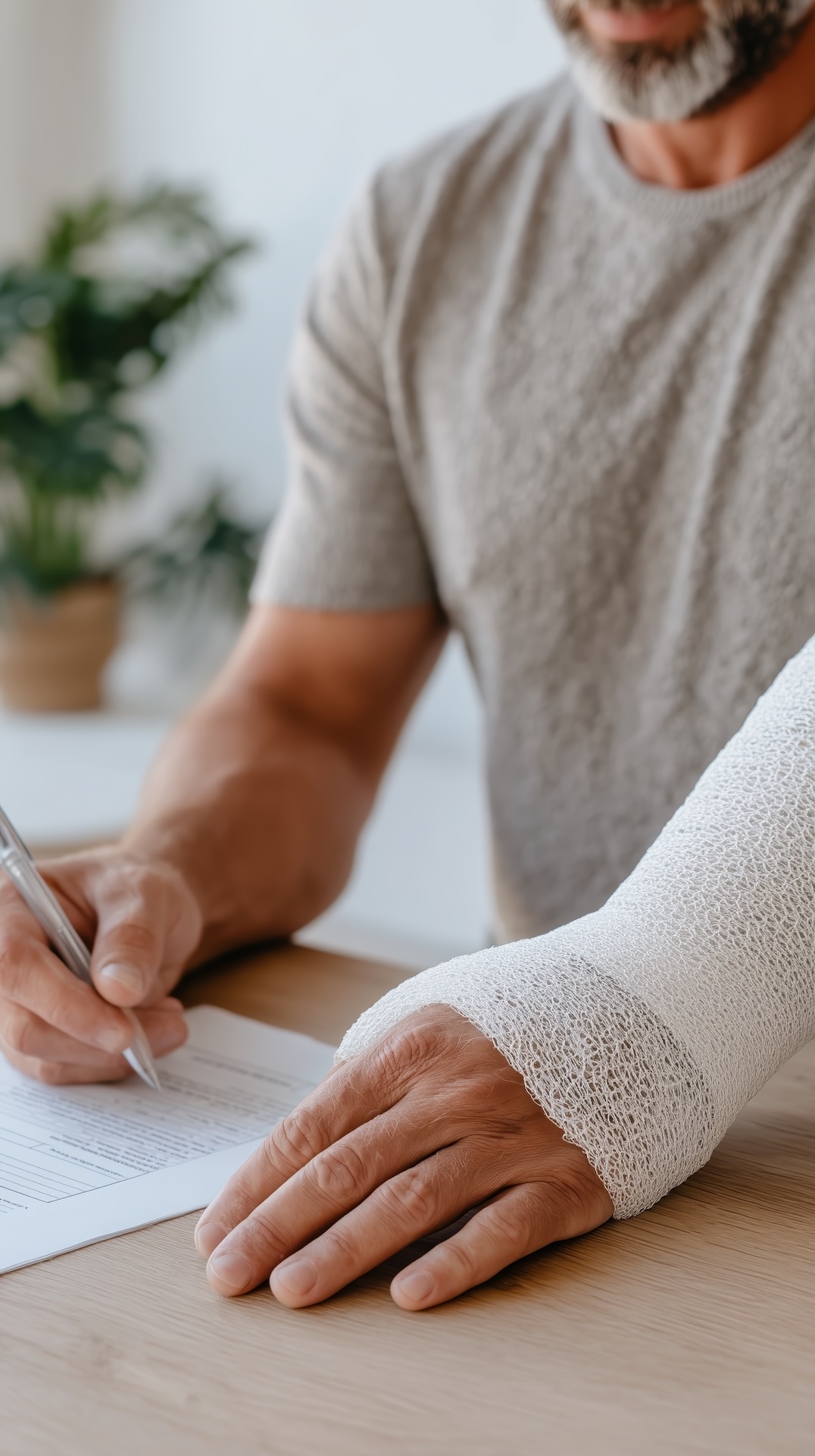 Man with hurt harm workers' compensation