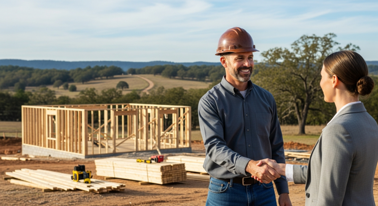 Contractor and client shaking hands in Mount Vernon GA — surety bonds for Montgomery County small businesses through Zorn Insight